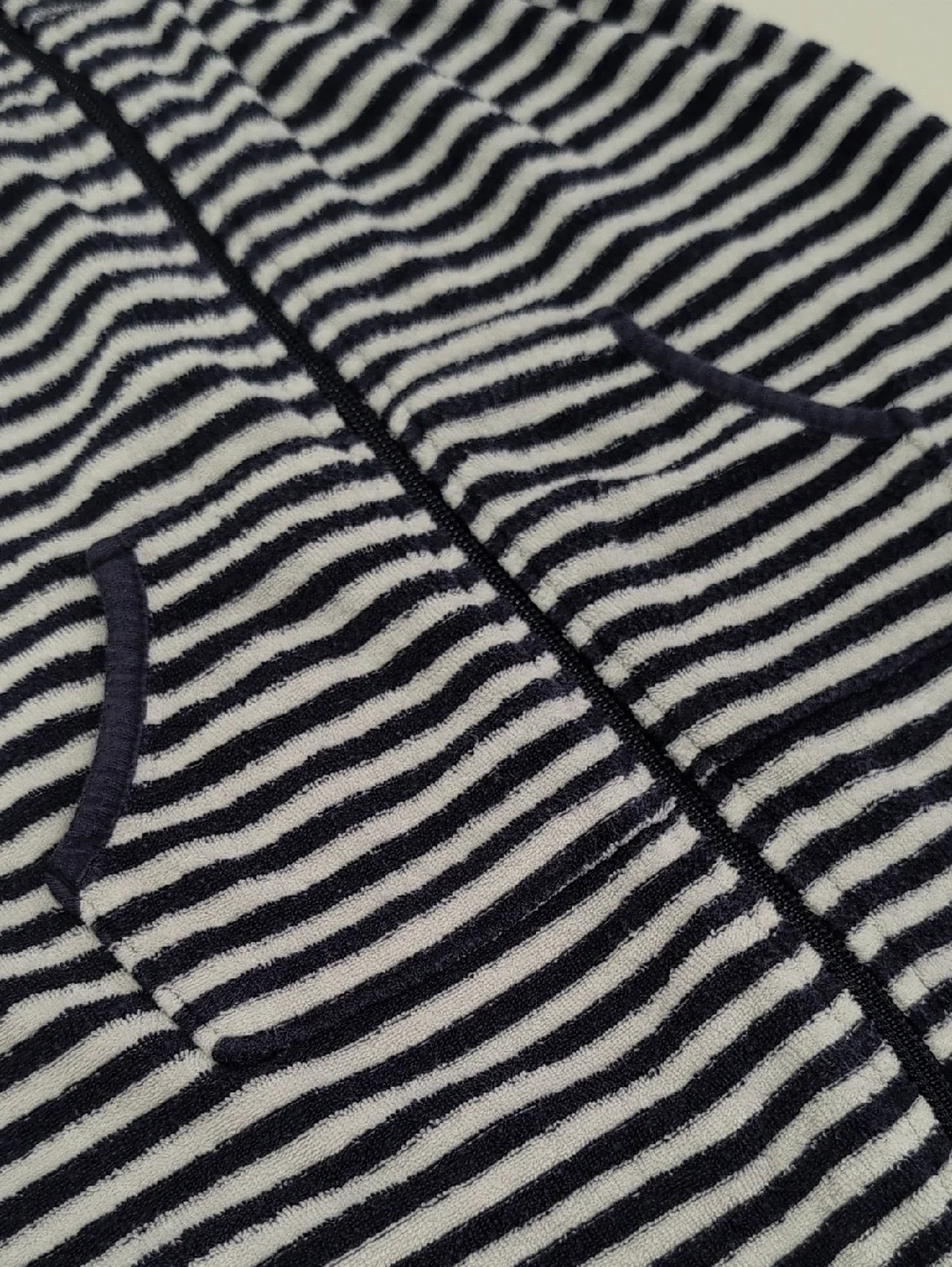 Old Navy Navy and White Striped Hooded Zip-Up Cover-up
